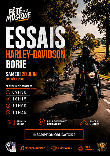 Matinée d'essais samedi 20 juin dans le cadre de la Fête de la Musique chez H-D Borie.