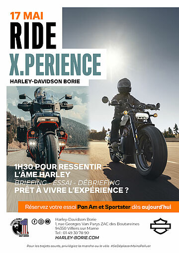 RIDE X.PERIENCE PAN AMERICA ET SPORTSTER H-D BORIE  LE 17 MAI