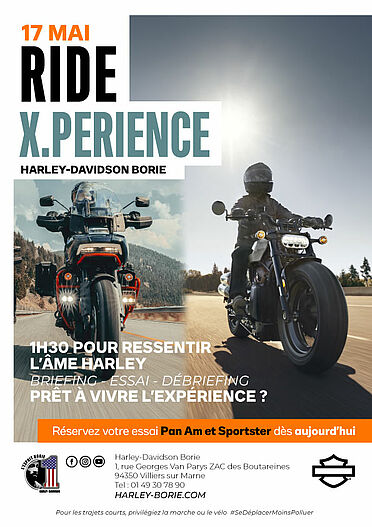 RIDE X.PERIENCE PAN AMERICA ET SPORTSTER H-D BORIE  LE 17 MAI